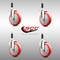 Service Caster 5 Inch 316SS Red Polyurethane Swivel 7/8 Inch Expanding Stem Caster Set SCC SCC-SS316EX20S514-PPUB-RED-78-4 - alternate 3